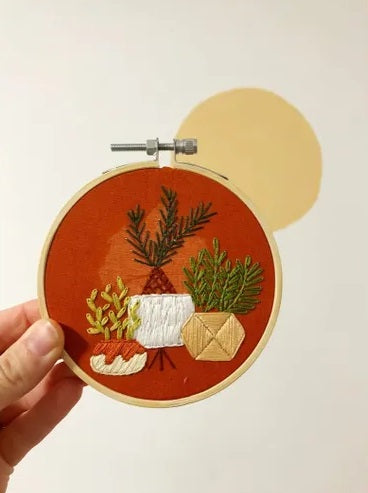 Happy Houseplant Trio - Intermediate Embroidery Kit