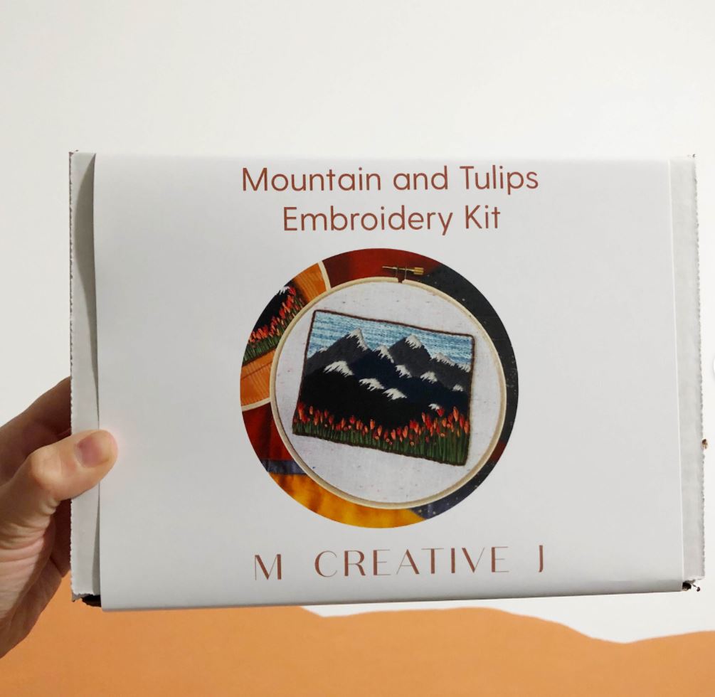 PNW Mountains and Tulips - Intermediate DIY Embroidery Craft Kit