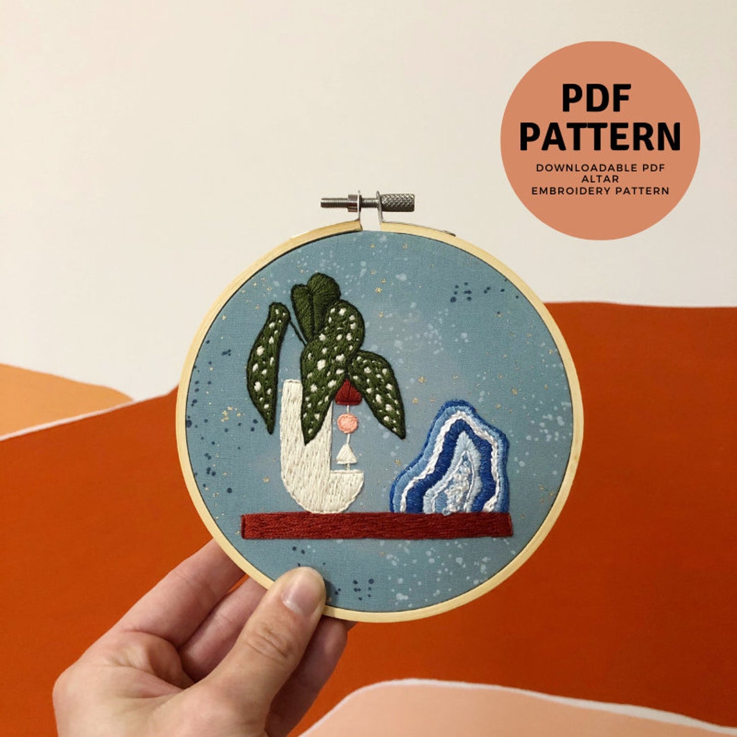 Begonia + Geode - Intermediate Hand Embroidery Pattern