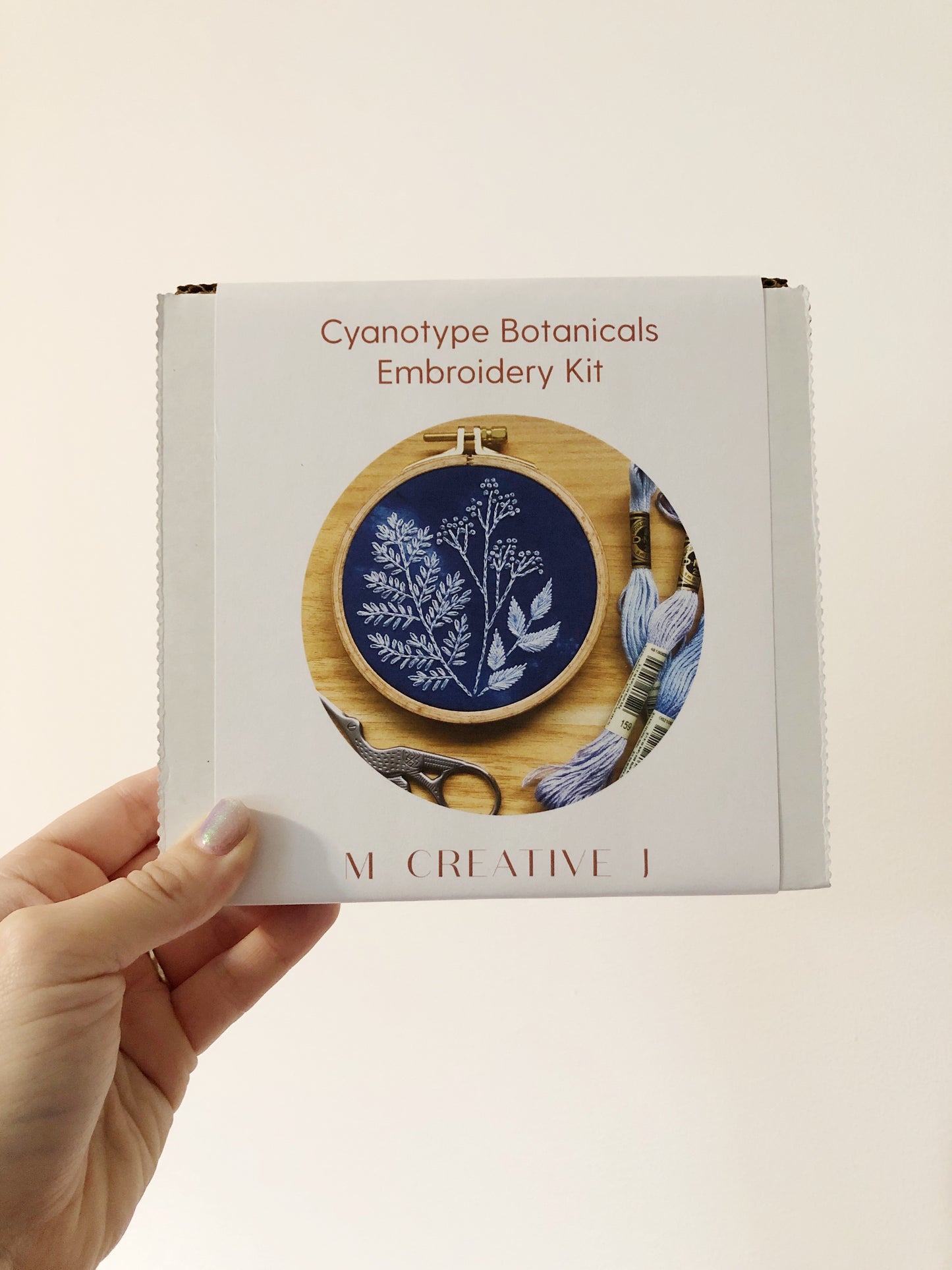 Cyanotype Botanicals- Beginner Embroidery DIY Craft Kit