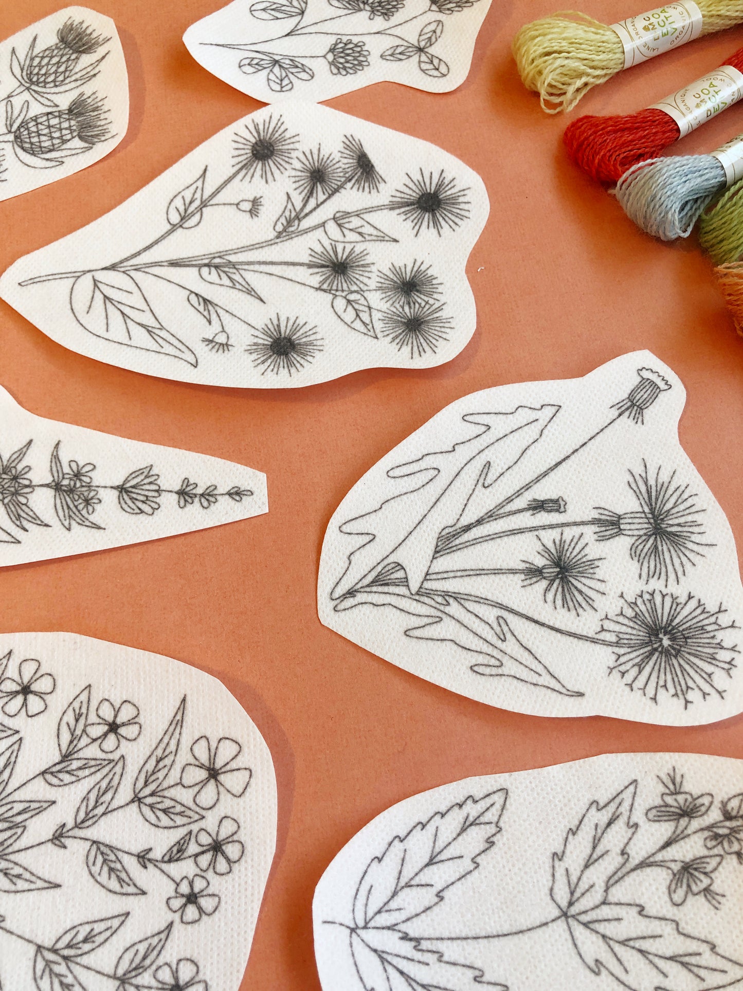 Unconventional Flowers - Peel Stick and Stitch Hand Embroidery Patterns