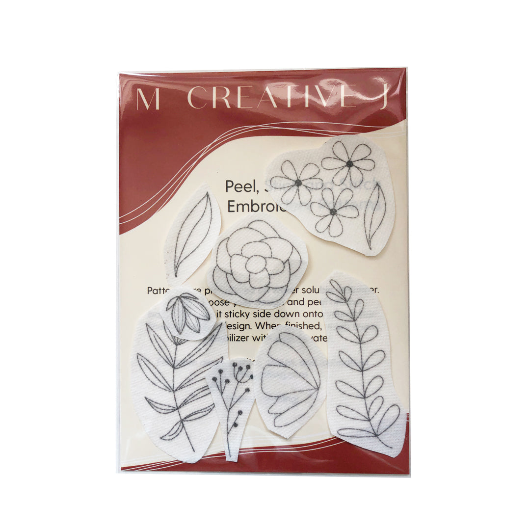 Florals - Peel Stick and Stitch Hand Embroidery Patterns