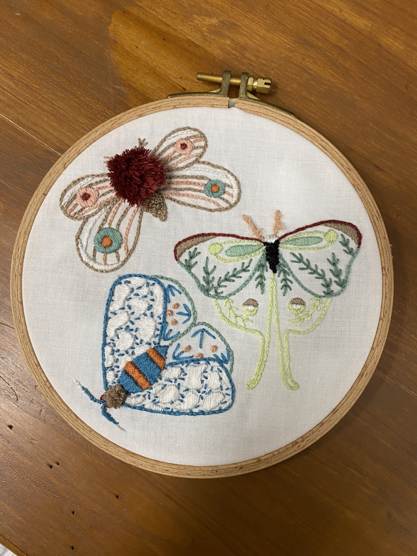 Mcreativej Moths - Peel Stick and Stitch Hand Embroidery Patterns for DIY Crafting