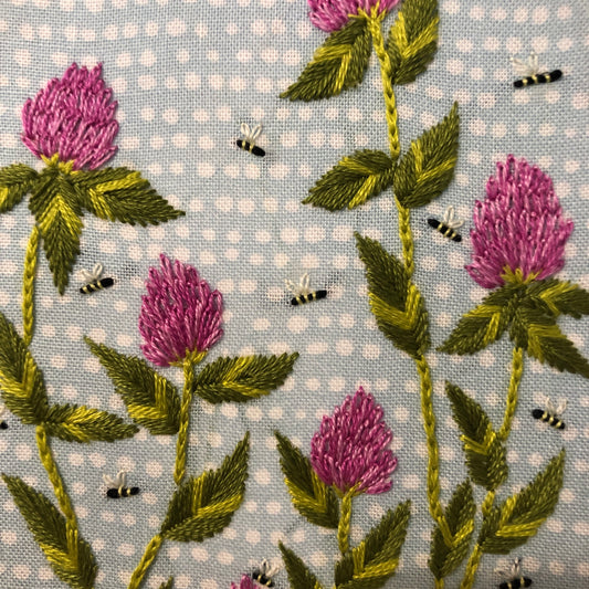 Bees Among Clover - Intermediate Hand Embroidery DIY Craft Kit