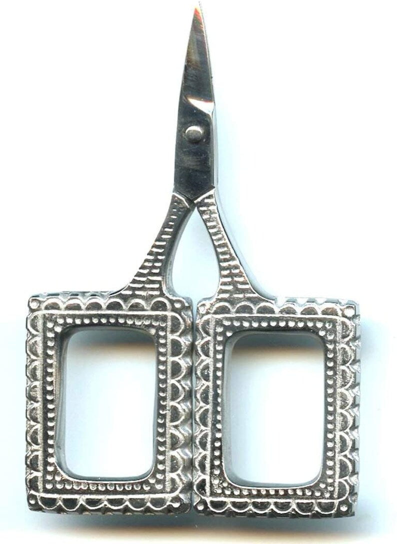 Silver Square Lace Craft Scissors