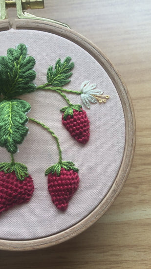 Stumpwork Strawberries - Intermediate Hand Embroidery Kit – Paper Luxe