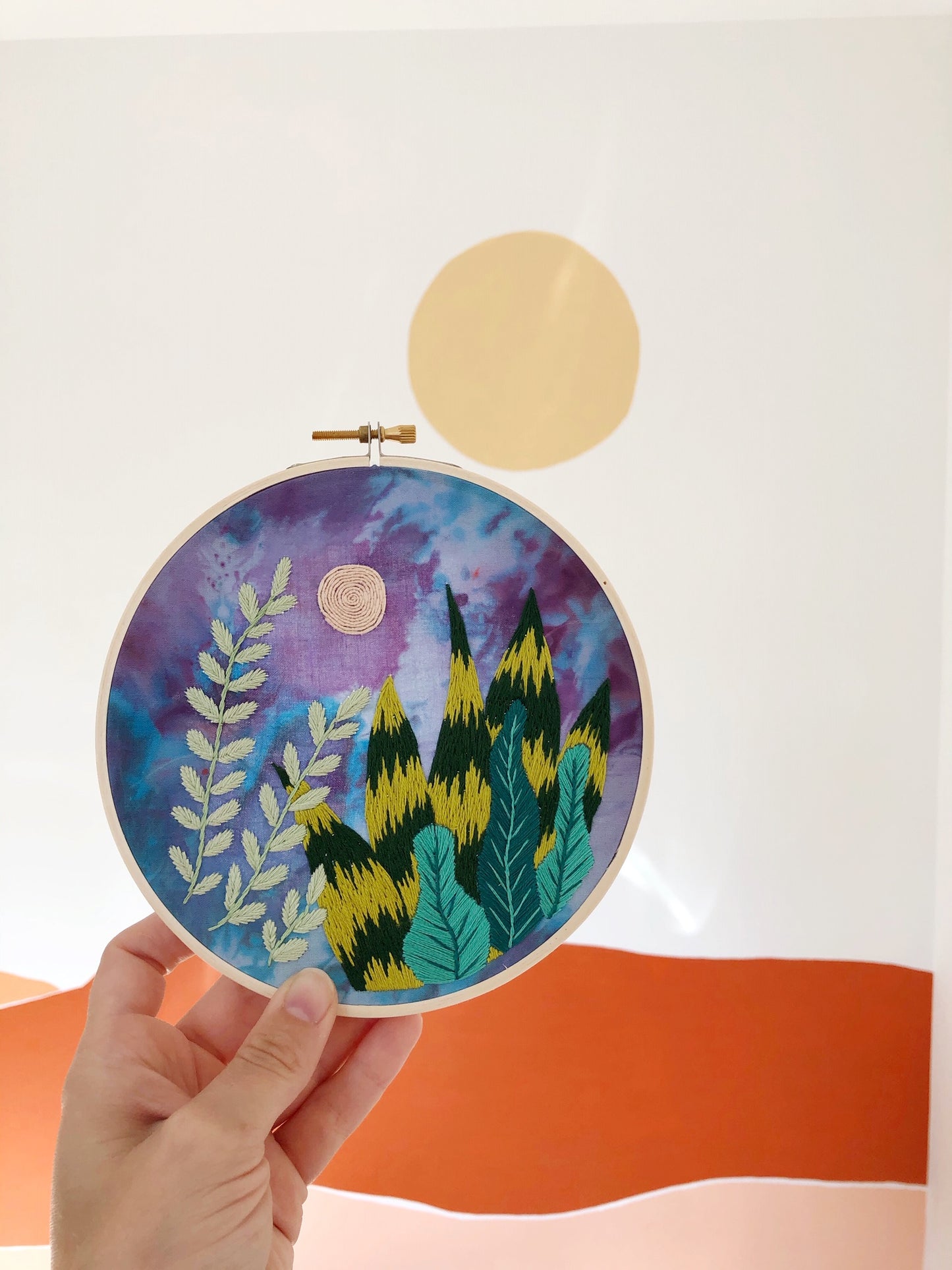 Night Plants - Beginner Hand Embroidery Pattern PDF