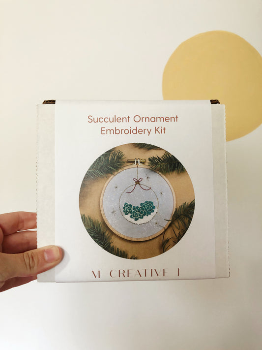 Succulent Ornament - Intermediate Embroidery DIY Craft Kit