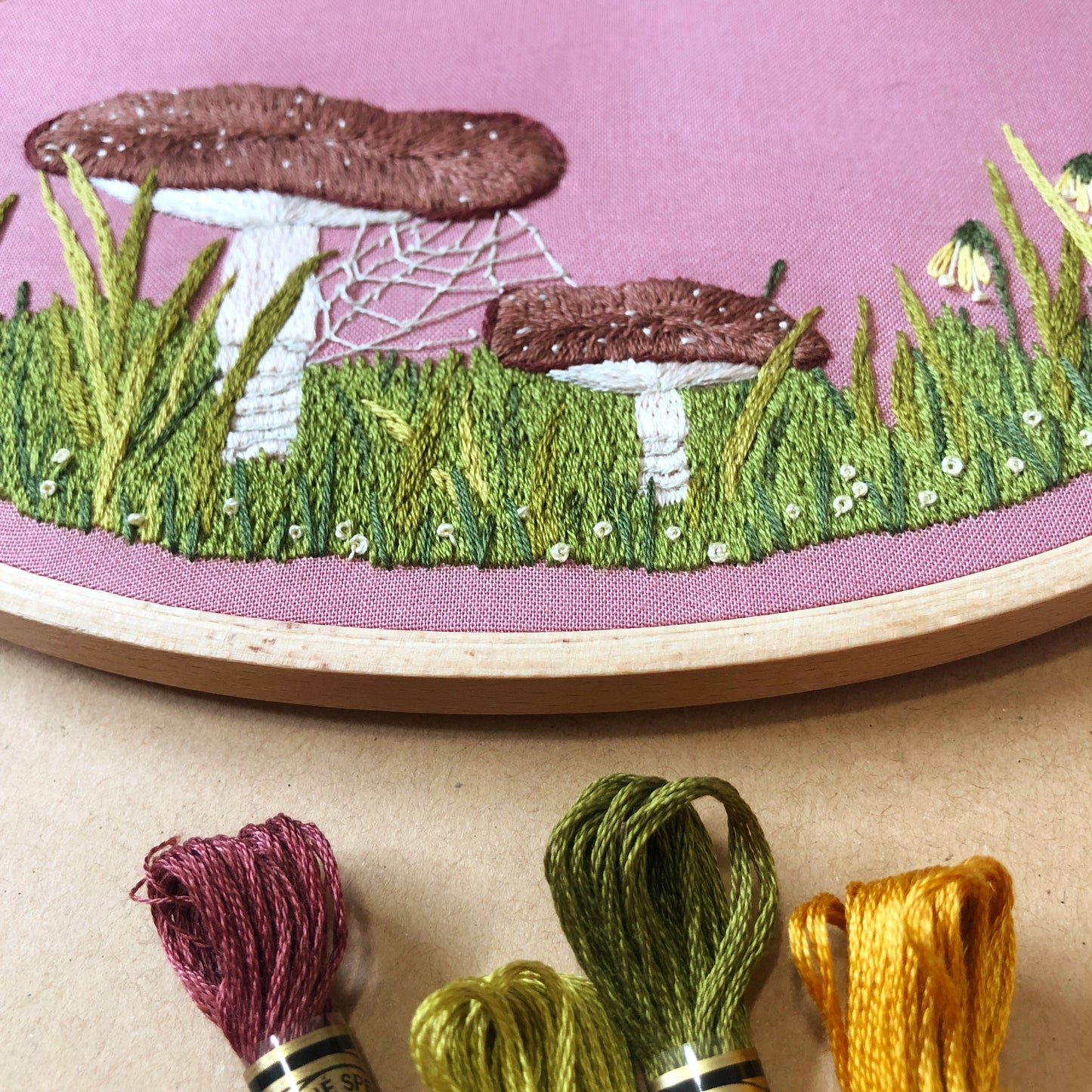 Woodland Mushroom - Advanced Embroidery DIY Craft Kit