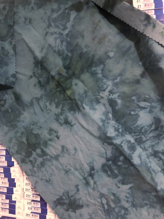 Blue Lagoon- Blue, Teal, Green, and Purple Ice Dyed Fat Quarter Fabric