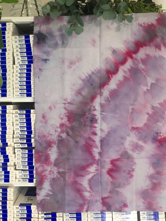 Oil Spill- Purple, Magenta, Blue, and Grey Ice Dyed Fat Quarter Fabric