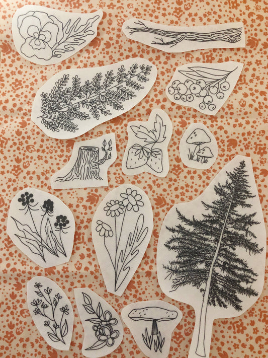 Forest Forage - Peel Stick and Stitch Hand Embroidery Patterns