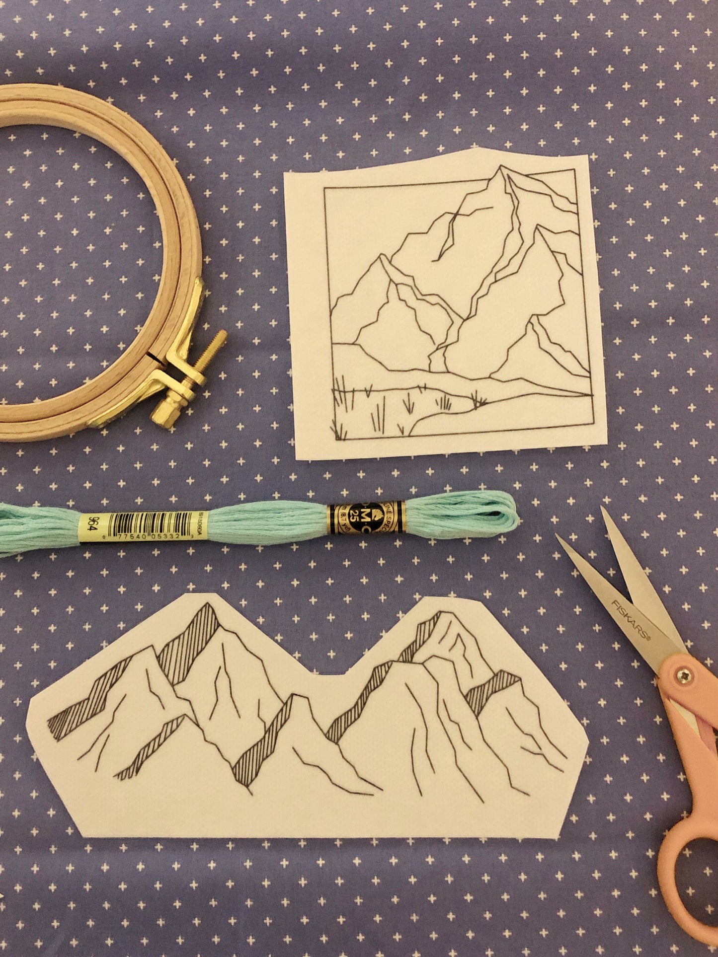Mountains - Peel Stick and Stitch Hand Embroidery Patterns