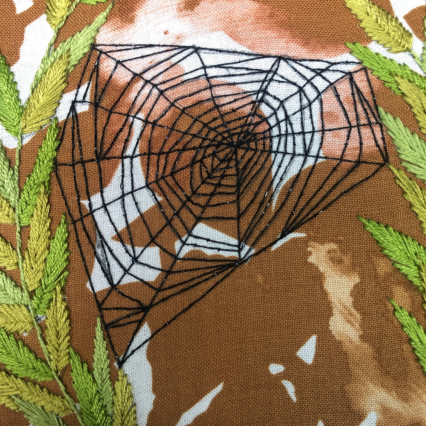 Spider Web and Ferns - Beginner Hand Embroidery PDF Pattern