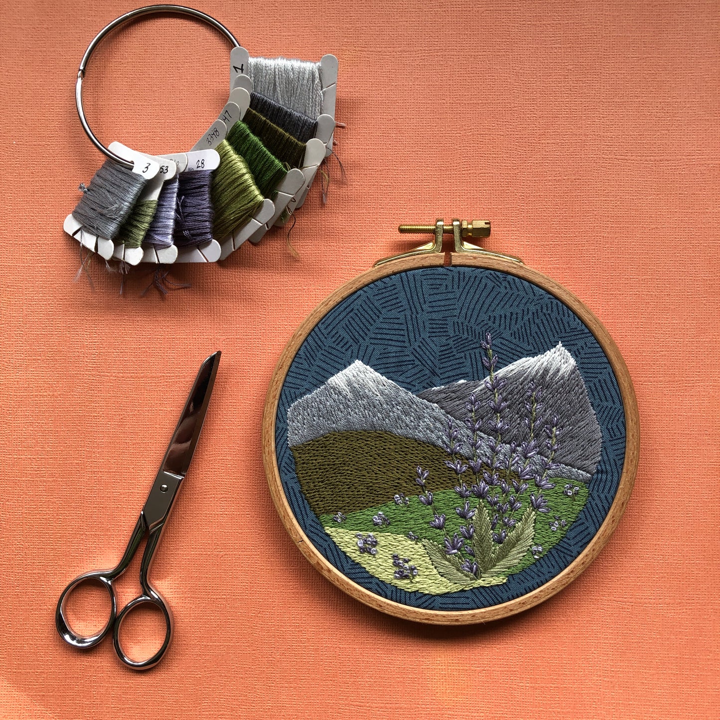 Lavender Fields - Hand Embroidery Pattern PDF