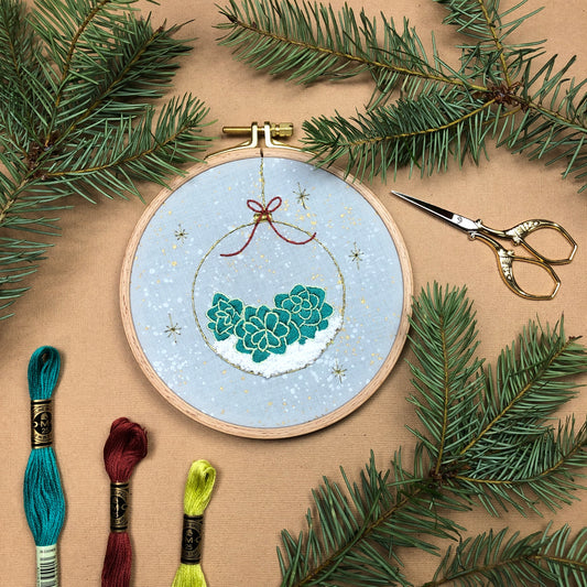 Succulent Ornament - Intermediate Embroidery DIY Craft Kit
