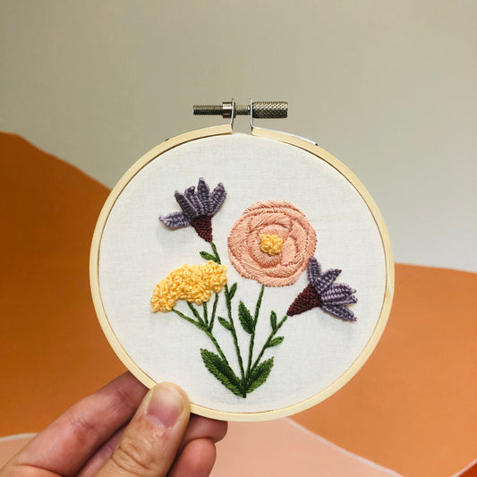 Blooming Wildflowers- Intermediate DIY Embroidery Craft Kit