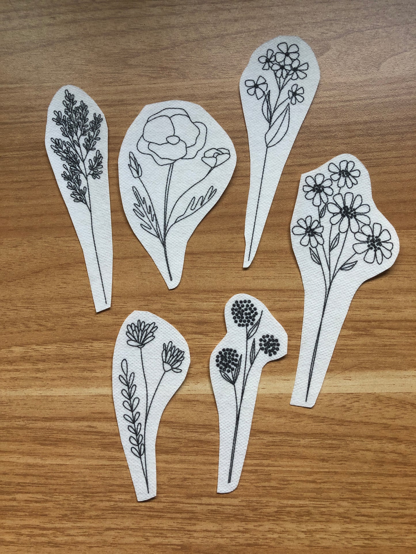 Wildflower Stems - Peel Stick and Stitch Hand Embroidery Patterns