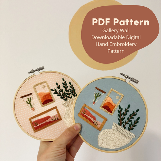 Gallery Wall - Beginner Hand Embroidery Pattern PDF