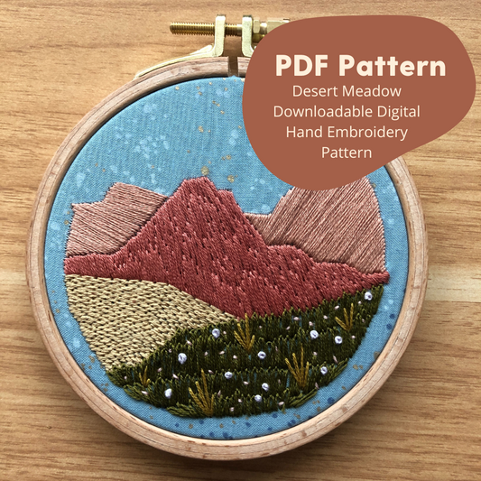 Desert Meadow - Beginner Hand Embroidery Pattern PDF