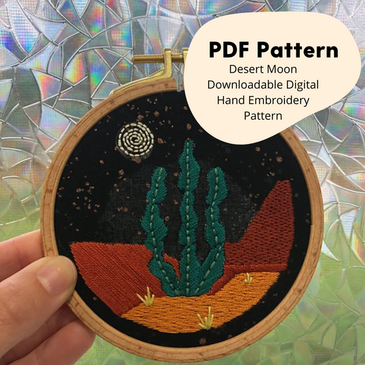 Desert Moon - Beginner Hand Embroidery Pattern PDF