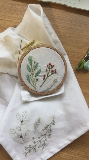 Water Soluble Botanical Hand Embroidery Pattern-25 PCS