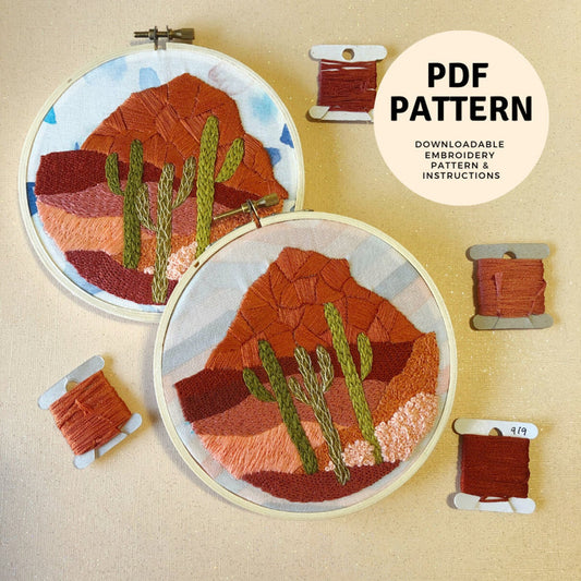 Cactus Desert - Advanced Hand Embroidery Pattern
