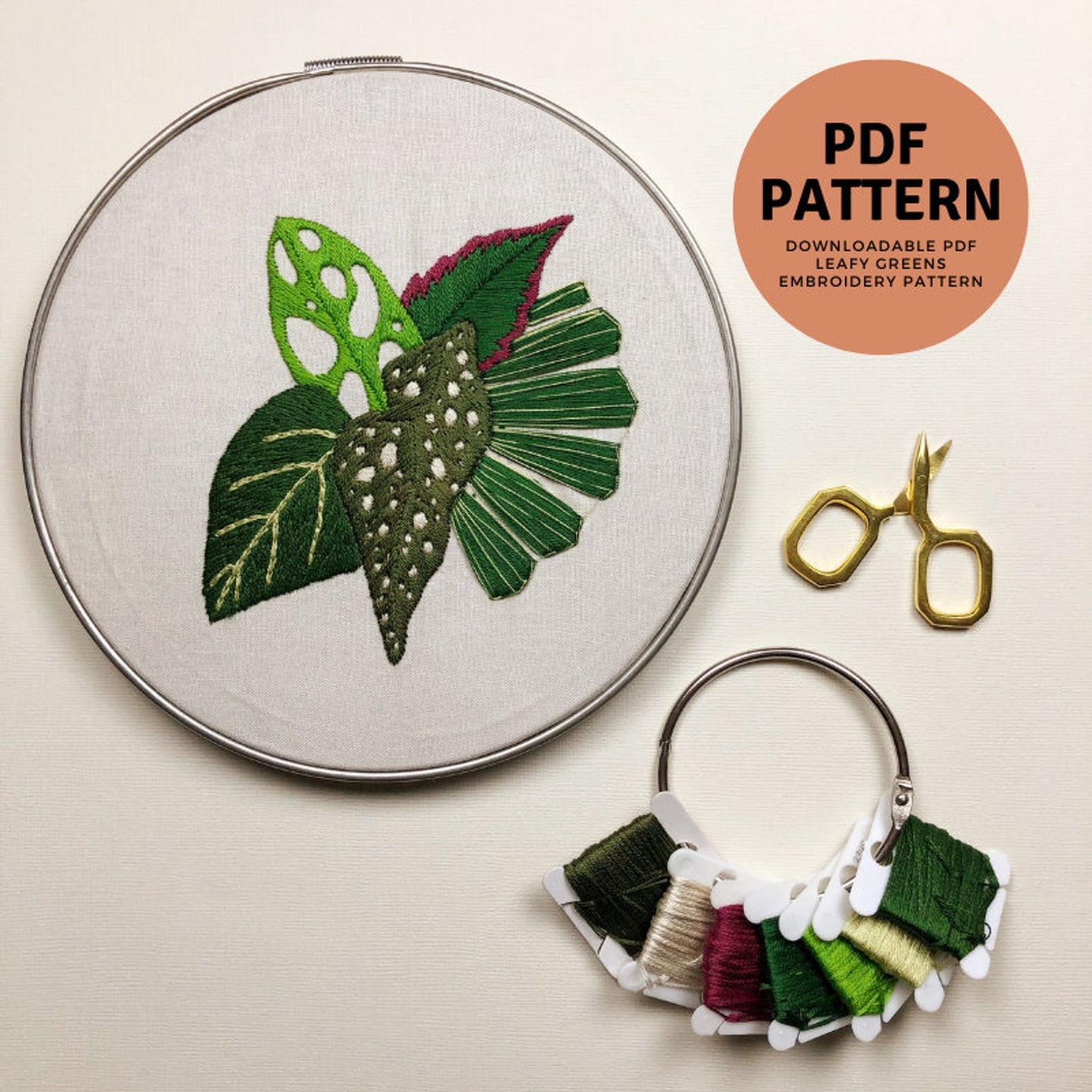 Leafy Greens - Beginner Hand Embroidery Pattern