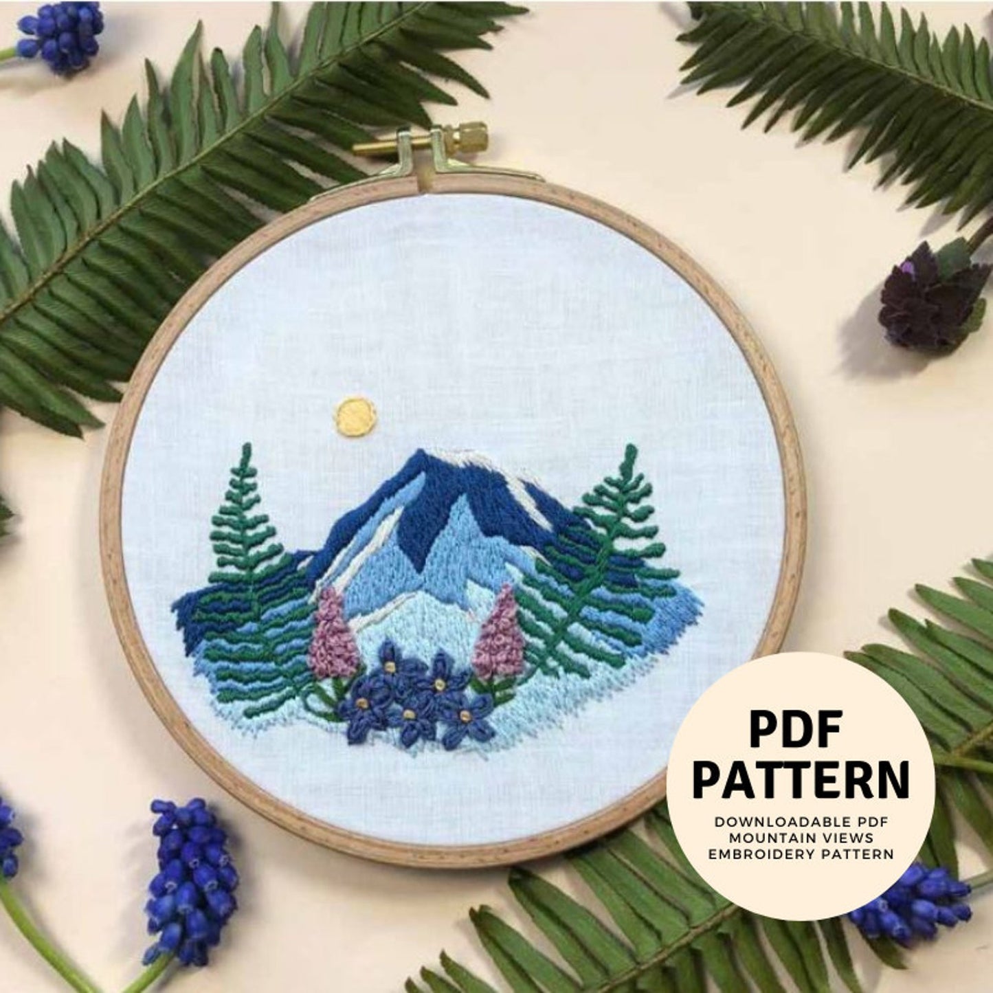 Mountain Views - Intermediate Hand Embroidery Pattern