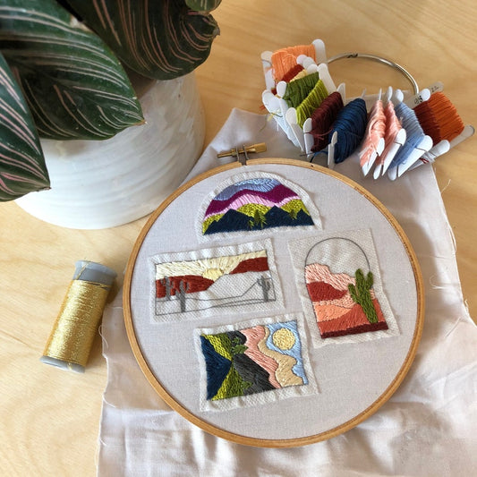Landscapes- Peel Stick and Stitch Hand Embroidery Patterns