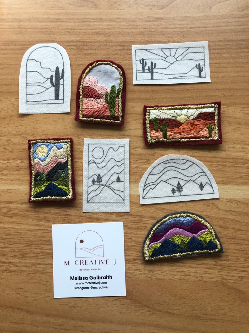 Landscapes- Peel Stick and Stitch Hand Embroidery Patterns