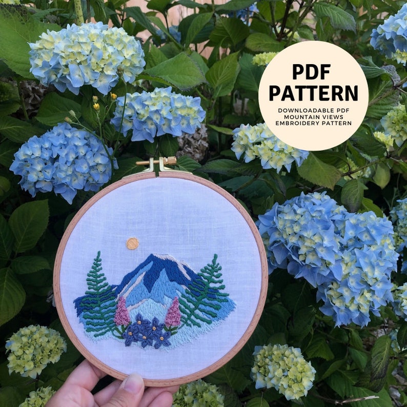 Mountain Views - Intermediate Hand Embroidery Pattern